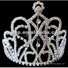 Corona grande de la tiara del rhinestone (GWST12-507A)